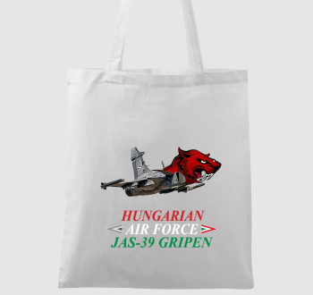 JAS-39 Gripen puma karikatúra piros-fehér-zöld felirattal vászontáska