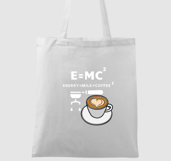 E=MC2 kávés vászontáska