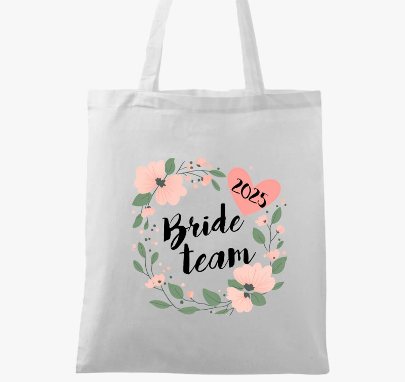 Bride team virágos vászontáska