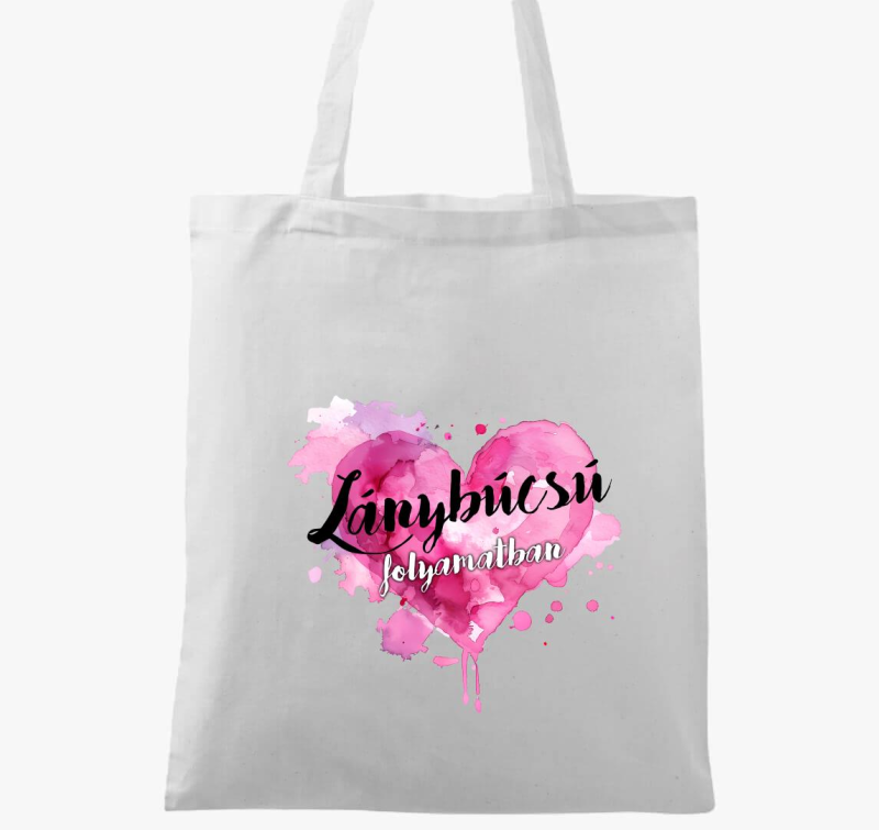 Lánybúcsú folyamatban szíves vászontáska