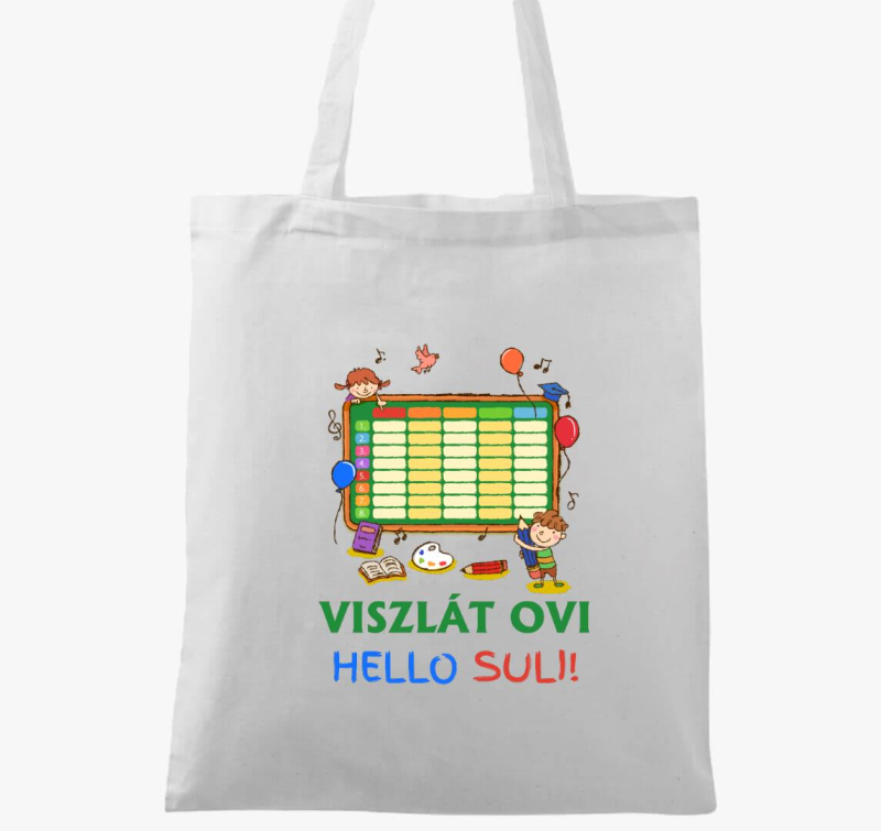 Viszlát ovi, hello suli vászontáska