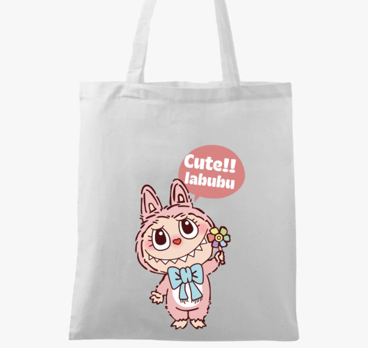 Virágos labubu vászontáska 