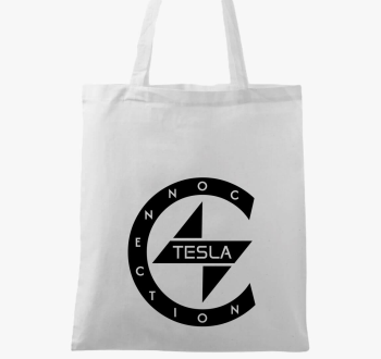 TeslaConnection fekete logós vászontáska