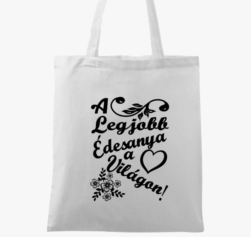 Anyák napi Legjobb Anya a világon virágos vászontáska