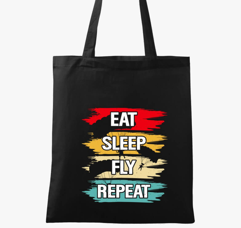 Eat sleep fly repeat vászontáska