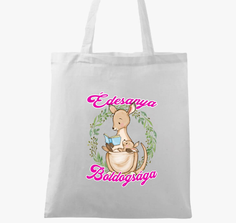 Édesanya boldogsága kenguru lányos vászontáska