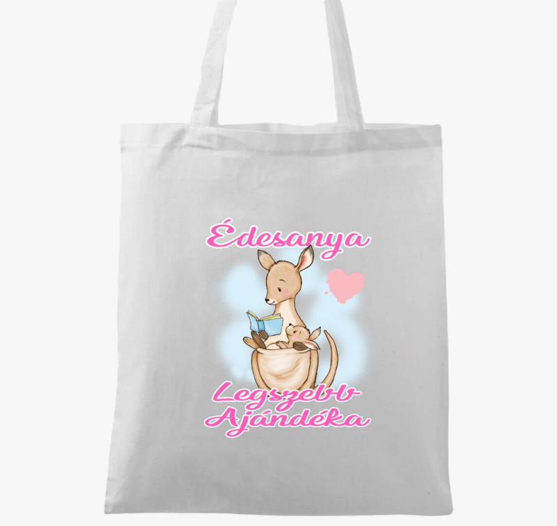 Édesanya legszebb ajándéka kenguru lányos vászontáska