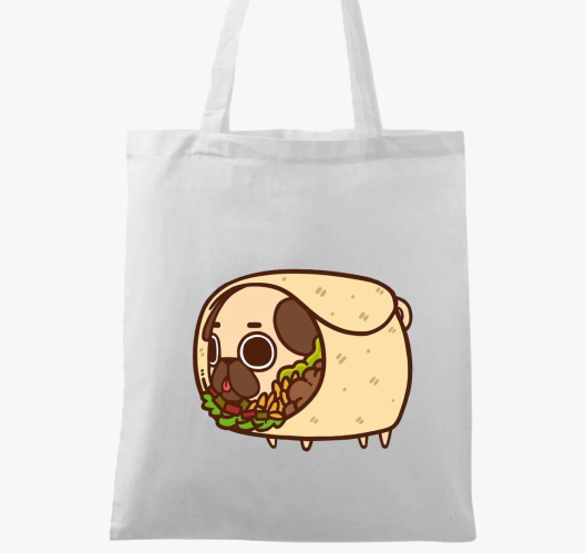Mopsz burrito vászontáska