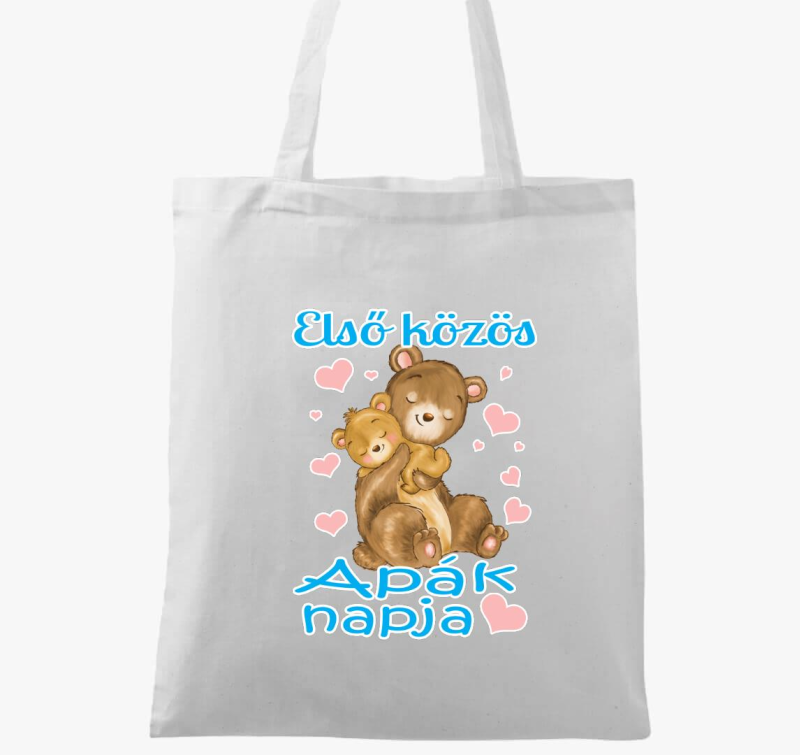 Első közös Apák napja maci fiús vászontáska