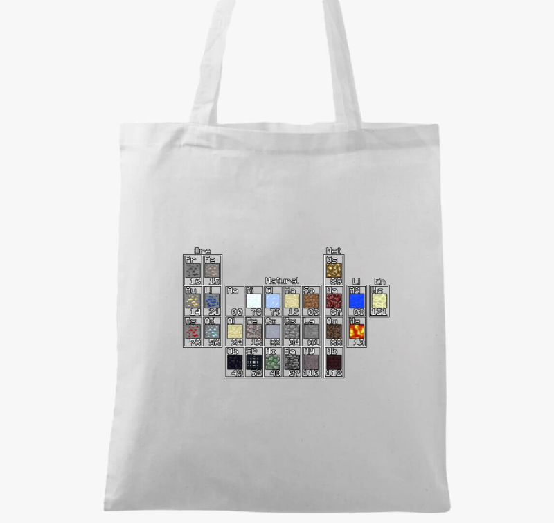 Minecraft periódusos rendszer vászontáska