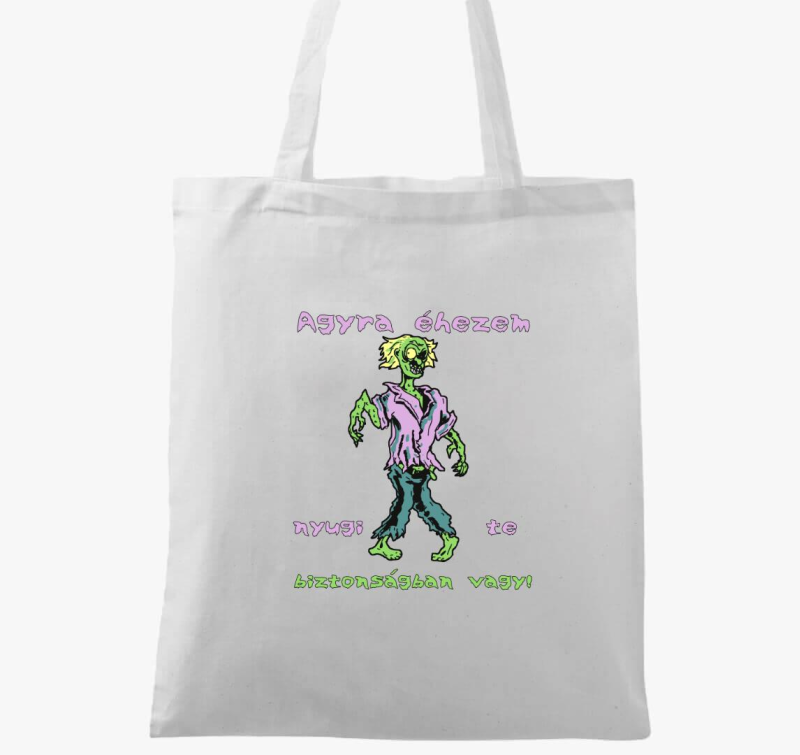 Agyra éhes zombi halloweeni vászontáska