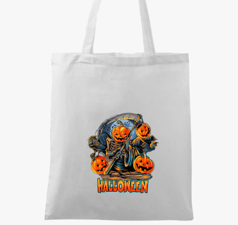 Halloweeni kaszás tök vászontáska