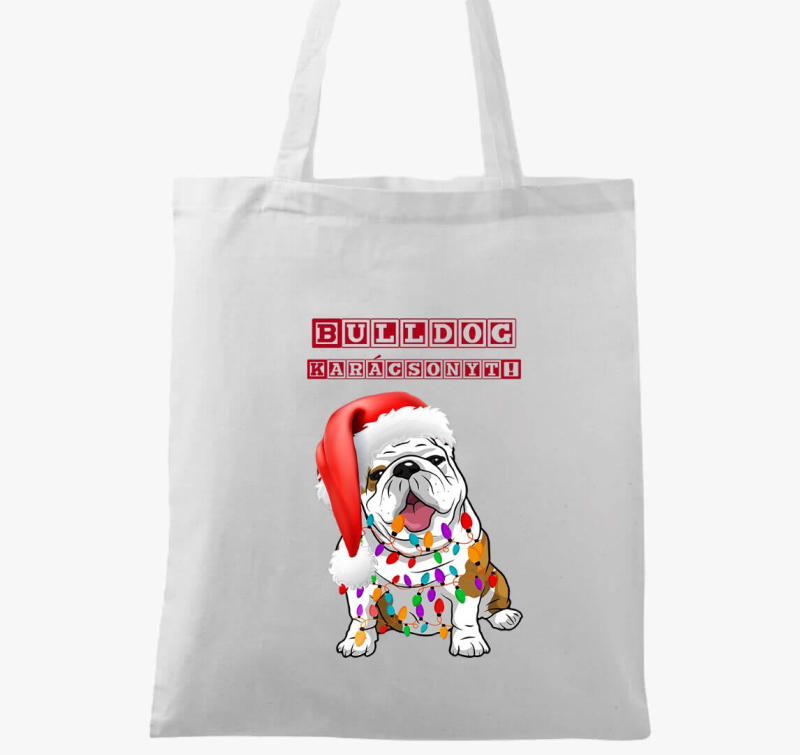 Bulldog Karácsonyt vászontáska