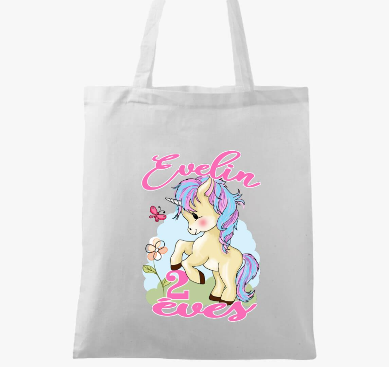 Póni unkornis számon szülinapi gyerek vászontáska