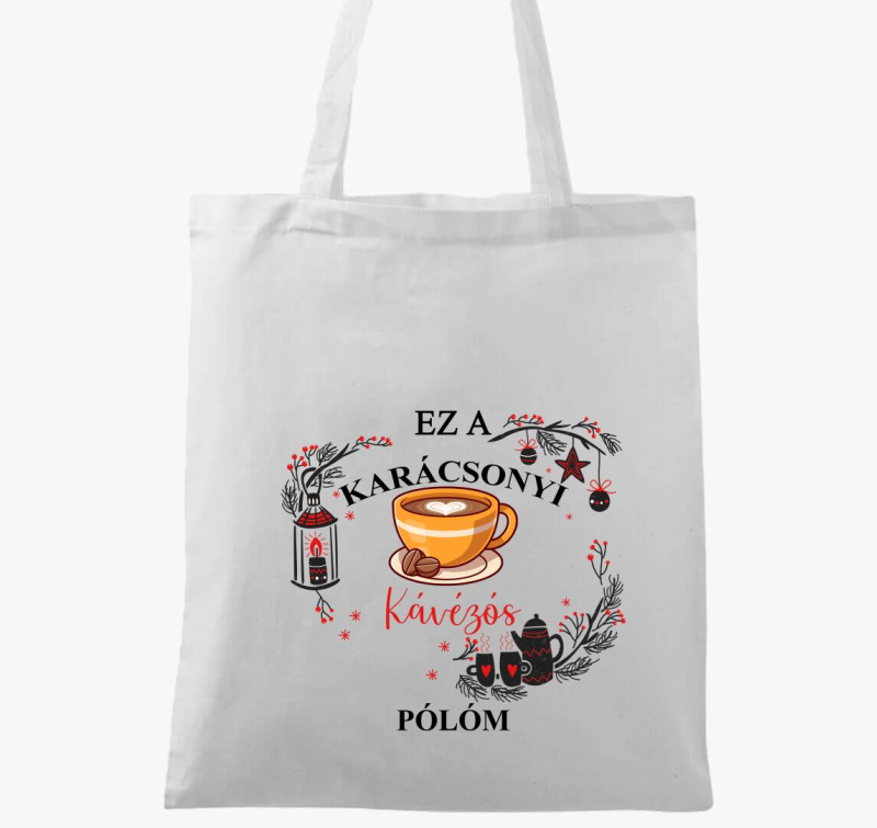 Ez a karácsonyi kávézós vászontáskám