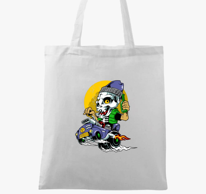 Halloween-i dragster csontváz vászontáska