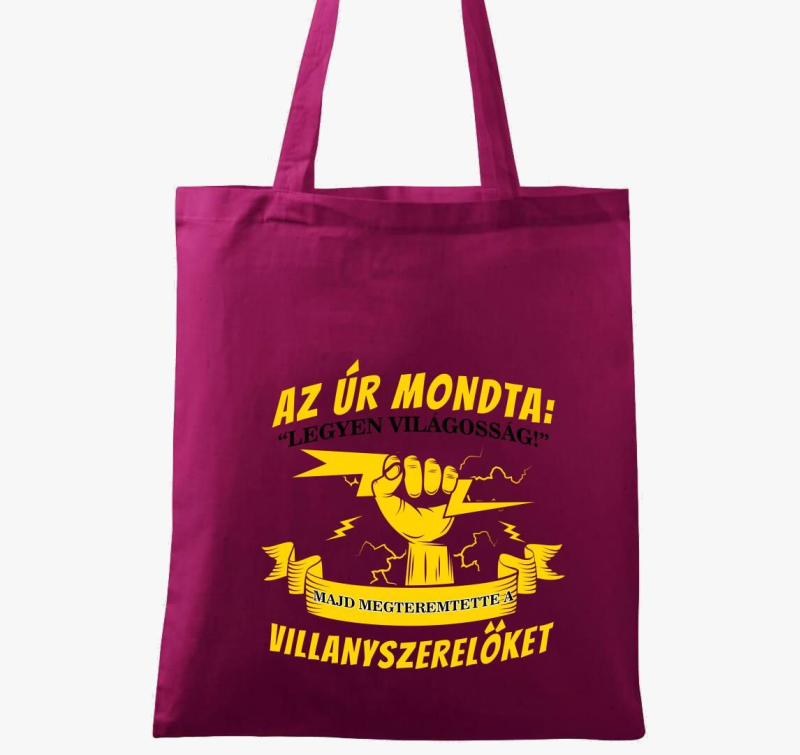 Az úr megteremtette a villanyszerelőket vászontáska
