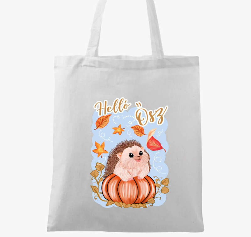 Helló ősz süni tökön gyerek vászontáska