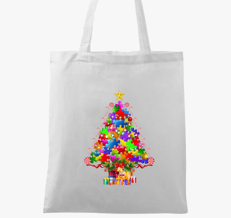 Puzzle karácsonyfa vászontáska