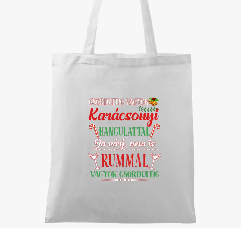 Csordultig vagyok karácsonyi vászontáska