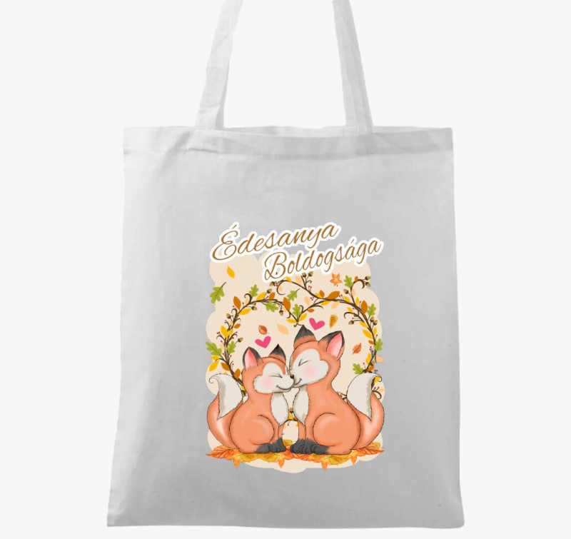 Édesanya boldogsága rókák ősszel gyerek vászontáska