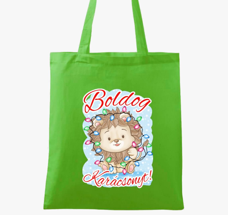 Boldog Karácsonyt kis oroszlán gyerek vászontáska
