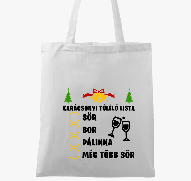 Karácsonyi túlélő lista vászontáska