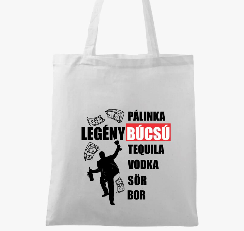 Legénybúcsú italokkal vászontáska