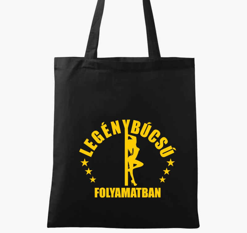 Legénybúcsú folyamatban sztriptízes vászontáska