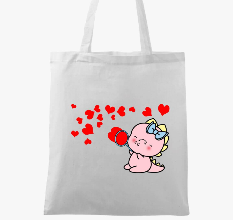 Dínó szívet fúj vászontáska