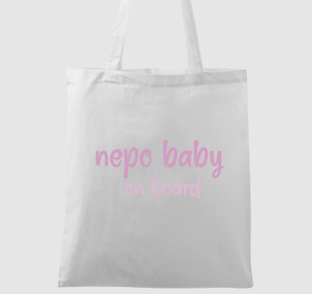 nepo baby on board (rózsaszín) feliratos vászontáska