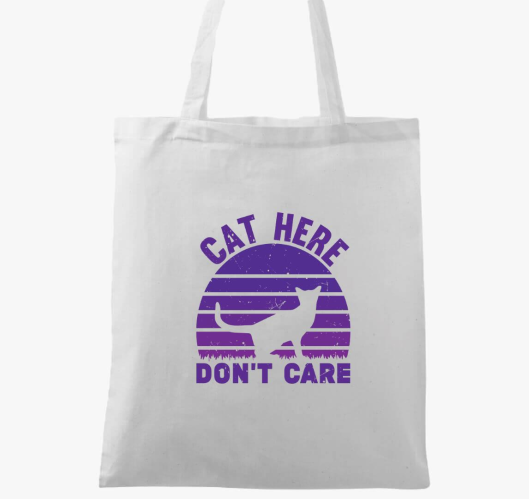 Cat here don't care vászontásk...