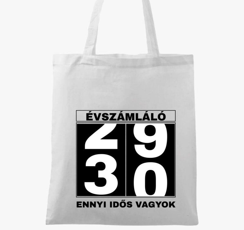 Évszámláló 30 éves szülinapi vászontáska