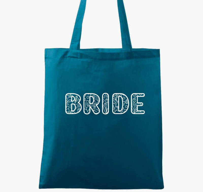 Bride fehér virágos betűs vászontáska