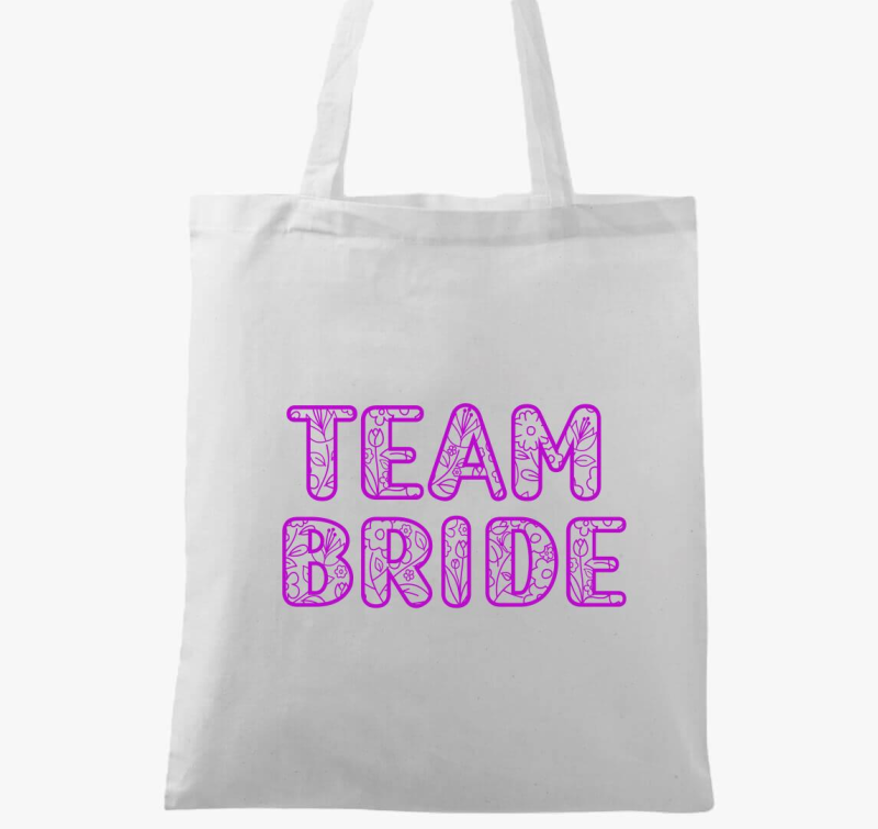 TEAM Bride virágos pink vászontáska