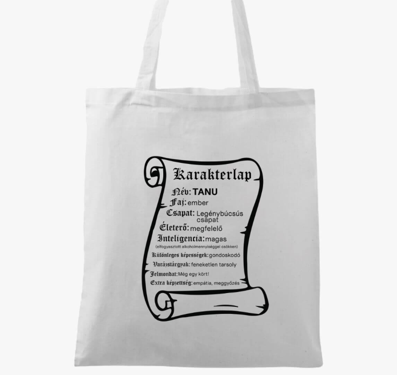 Karakterlap tanu vászontáska