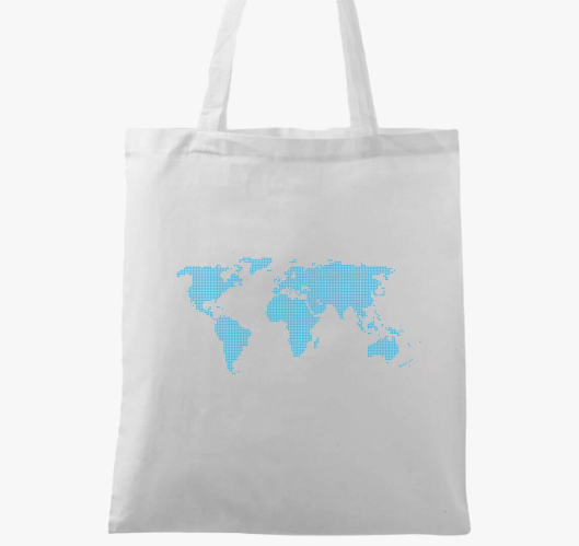 Pontozott kék világtérkép vász...