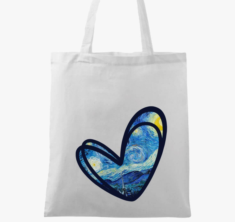Starry night szív vászontáska