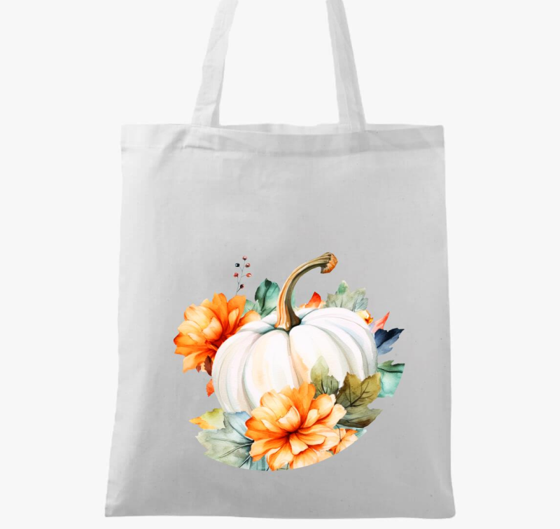 Floral white pumpkin vászontáska
