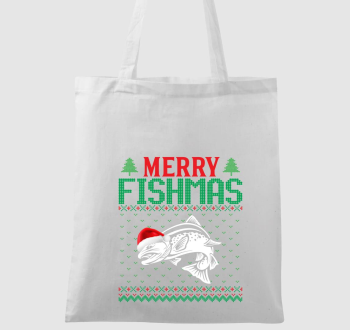 Merry fishmas karácsonyi horgász vászontáska