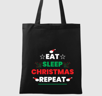 Eat sleep christmas repeat vászontáska