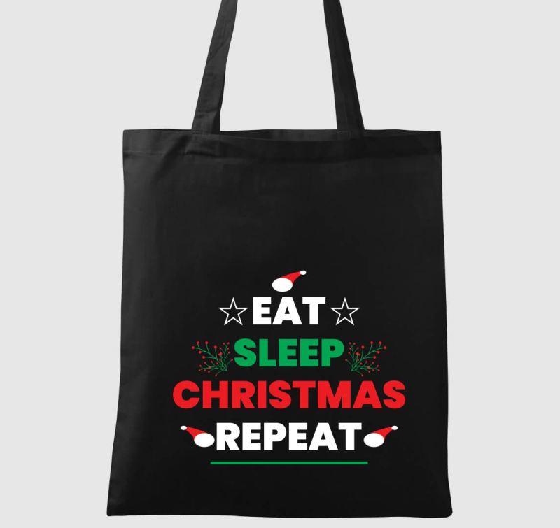 Eat sleep christmas repeat vászontáska