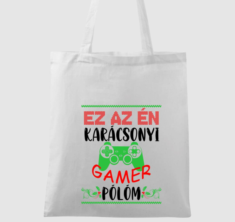 Ez az én karácsonyi gamer vászontáskam vászontáska