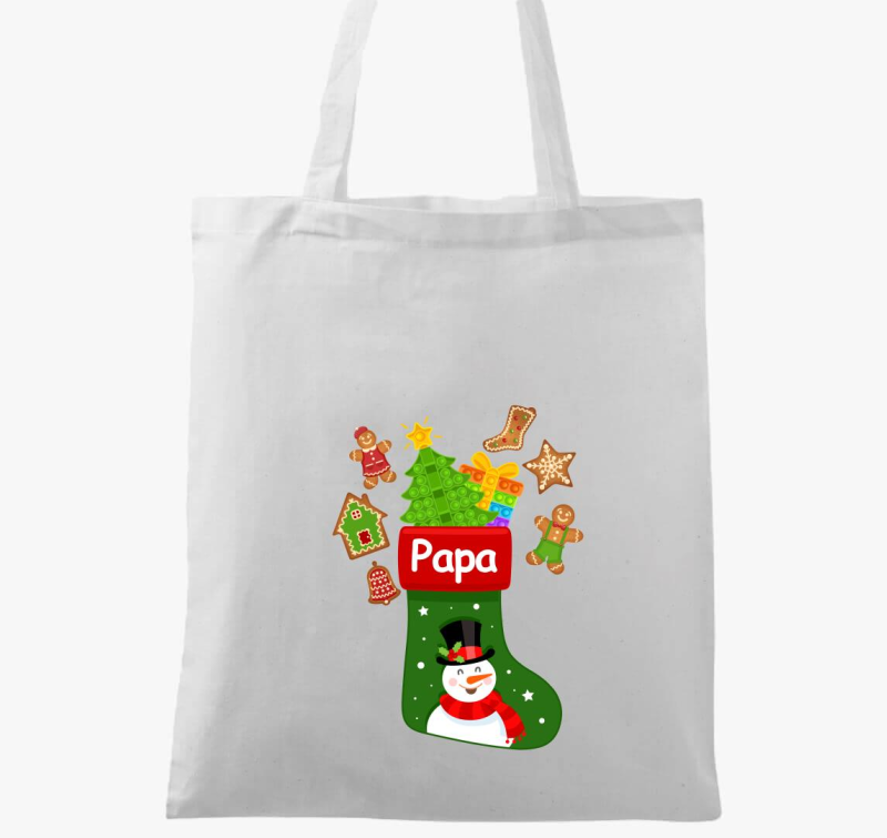 Papa karácsonyi zokni vászontáska