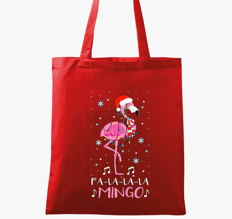 Fa-la-la-lamingó karácsonyi vászontáska