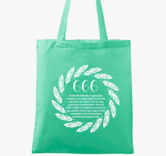 666 angyali szám vászontáska...