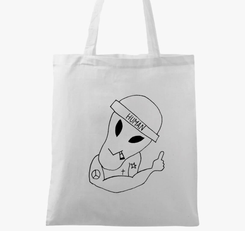 Tetovált UFO sapkában vászontáska