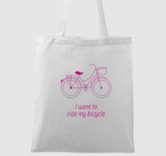 Biciklis vászontáska - I want ...
