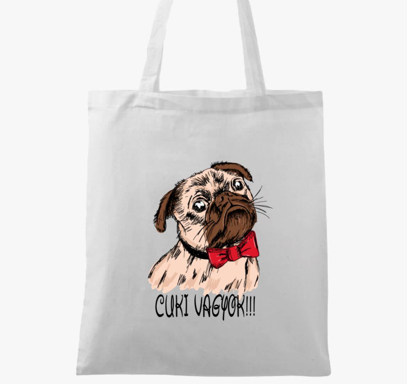 Cuki vagyok Mopszos vászontáska