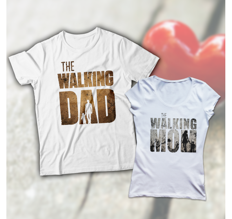 Walking dad and mom páros póló